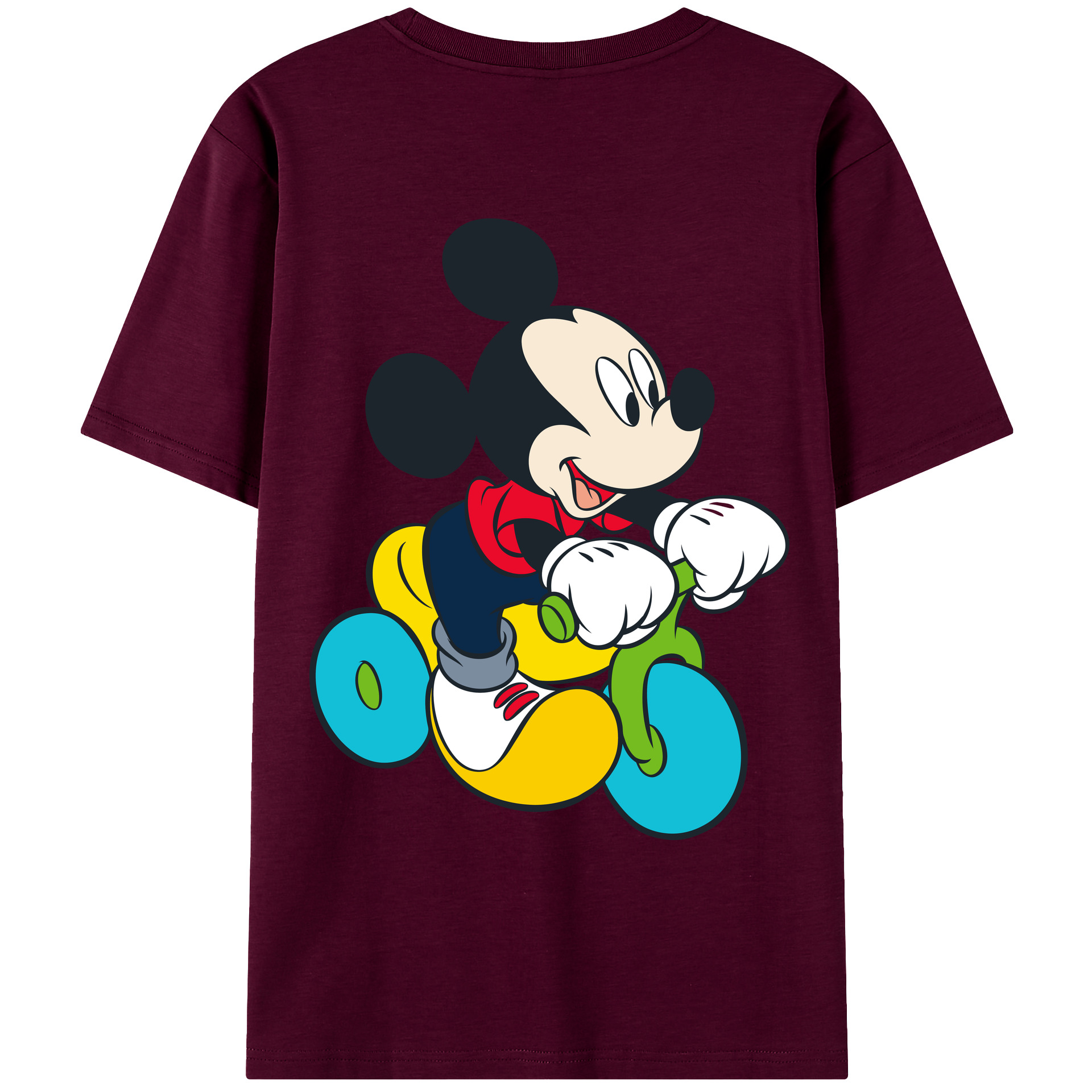 （画像用） ミッキーマウス Mickey Mouse レディース半袖Tシャツ(バックプリント)